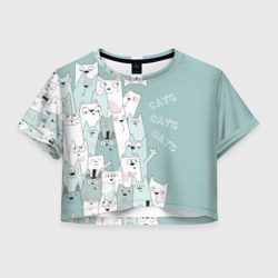 Женская футболка Crop-top 3D Cats