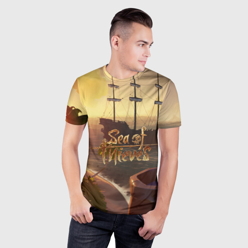 Мужская футболка 3D Slim с принтом Sea of Thieves, фото на моделе #1