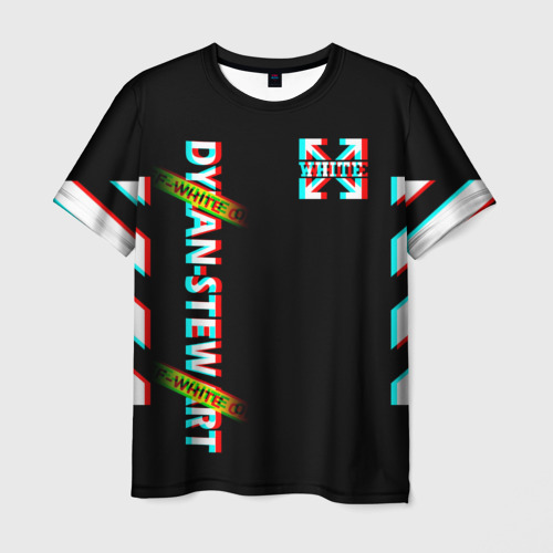 Мужская футболка 3D Off-White Black (Glitch). Фото 01 Мужская футболка 3D Off-White Black (Glitch). Фото 01