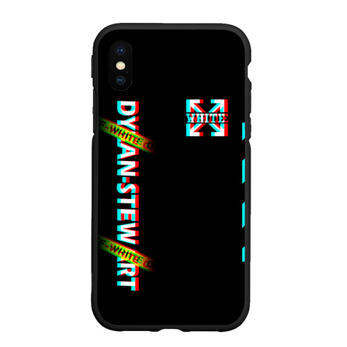 Чехол для iPhone XS Max матовый Off-White Black (Glitch). Фото 01 Чехол для iPhone XS Max матовый Off-White Black (Glitch). Фото 01
