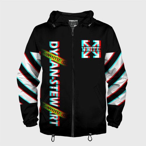 Мужская ветровка 3D Off-White Black (Glitch). Фото 01 Мужская ветровка 3D Off-White Black (Glitch). Фото 01