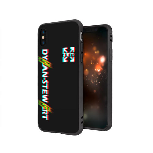 Чехол для iPhone X матовый Off-White Black (Glitch). Фото 01 Чехол для iPhone X матовый Off-White Black (Glitch). Фото 01