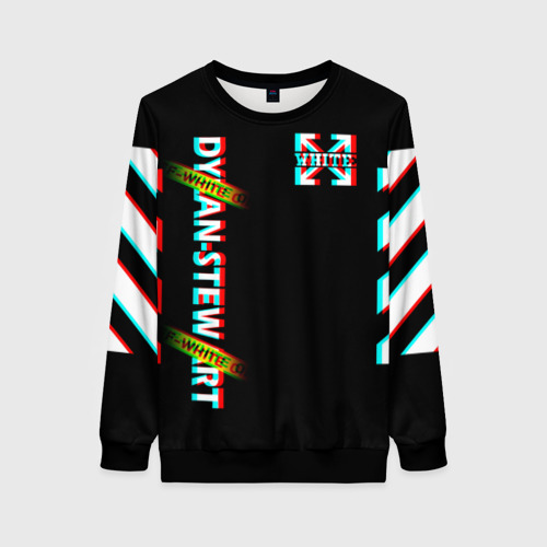 Женский свитшот 3D Off-White Black (Glitch). Фото 01 Женский свитшот 3D Off-White Black (Glitch). Фото 01