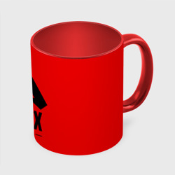 Кружка с принтом Apex Legends red для любого человека, вид спереди №3. Цвет основы: белый + красный