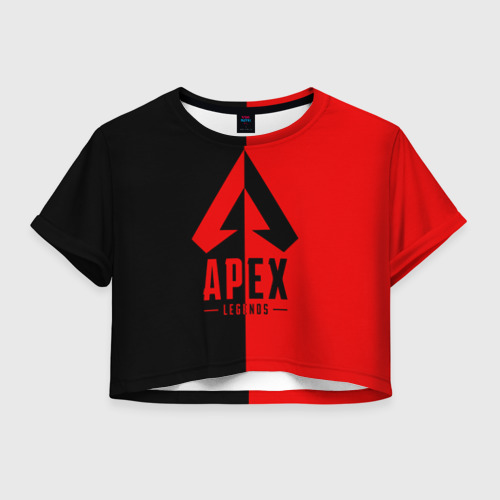 Женская футболка Crop-top 3D Apex Legends red, цвет 3D печать