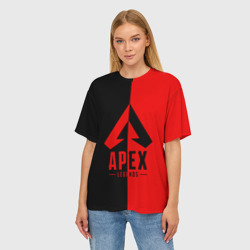 Женская футболка oversize 3D Apex Legends red - фото 2