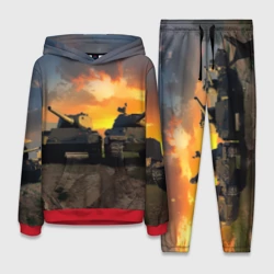 Женский костюм с толстовкой 3D Танки