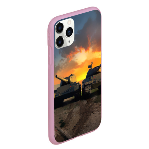Чехол для iPhone 11 Pro Max матовый Танки, цвет розовый - фото 3