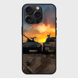 Чехол силиконовый для Apple iPhone 15 Pro матовый Танки