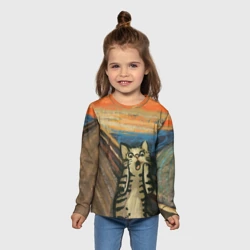 Детский лонгслив 3D Крик котика - фото 2