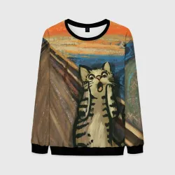 Мужской свитшот 3D Крик котика