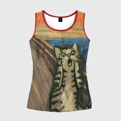 Женская майка 3D Крик котика