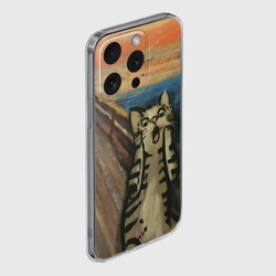 Чехол для iPhone 15 Pro Max силиконовый с защитой камеры Крик котика - фото 2