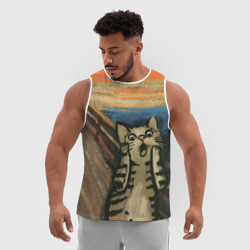 Мужская спортивная майка 3D Крик котика - фото 2