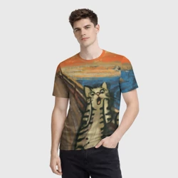 Мужская футболка 3D Крик котика - фото 2