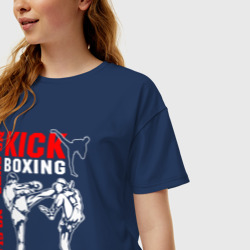 Женская футболка хлопок Oversize Kickboxing - фото 2