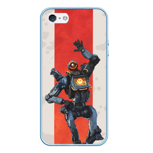 Чехол для iPhone 5/5S матовый Apex Legends - Pathfinder, цвет голубой