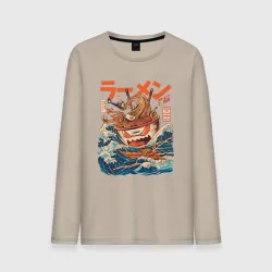 Мужской лонгслив хлопок Great Ramen off Kanagawa