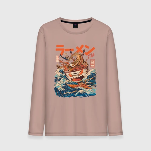 Мужской лонгслив хлопок Great Ramen off Kanagawa