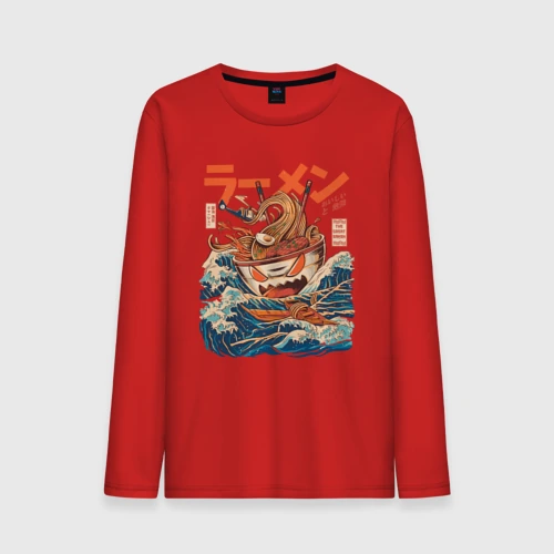 Мужской лонгслив хлопок Great Ramen off Kanagawa