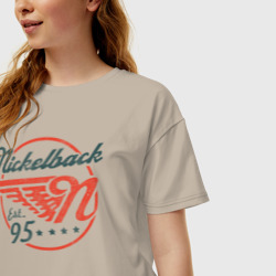 Женская футболка хлопок Oversize Nickelback - фото 2