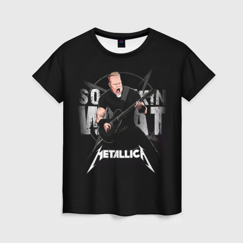 Женская футболка 3D Metallica black, цвет 3D печать