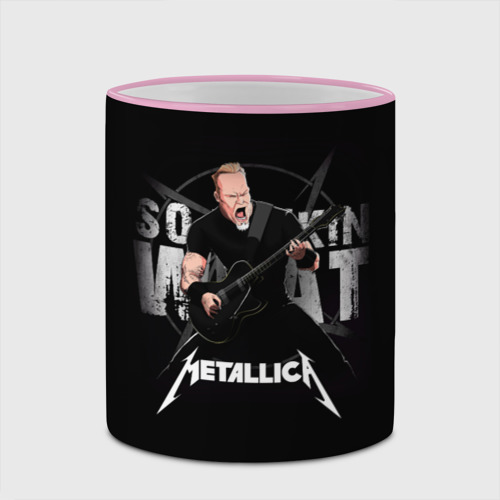 Кружка с полной запечаткой Metallica black, цвет Кант розовый - фото 4