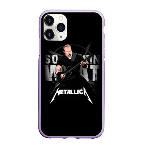 Чехол для iPhone 11 Pro матовый с принтом Metallica black, вид спереди #2