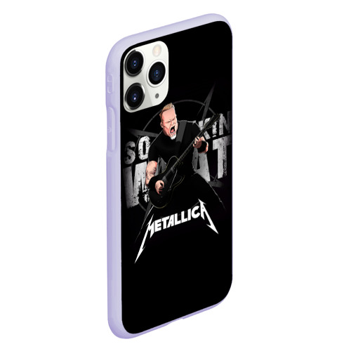 Чехол для iPhone 11 Pro матовый с принтом Metallica black, вид сбоку #3