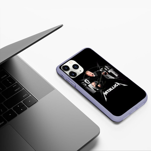 Чехол для iPhone 11 Pro матовый с принтом Metallica black, фото #5
