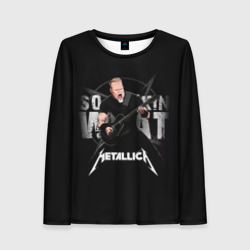 Женский лонгслив 3D Metallica black