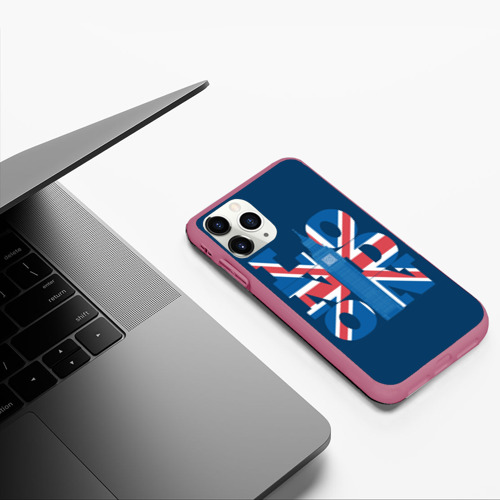 Чехол для iPhone 11 Pro матовый London, цвет малиновый - фото 5