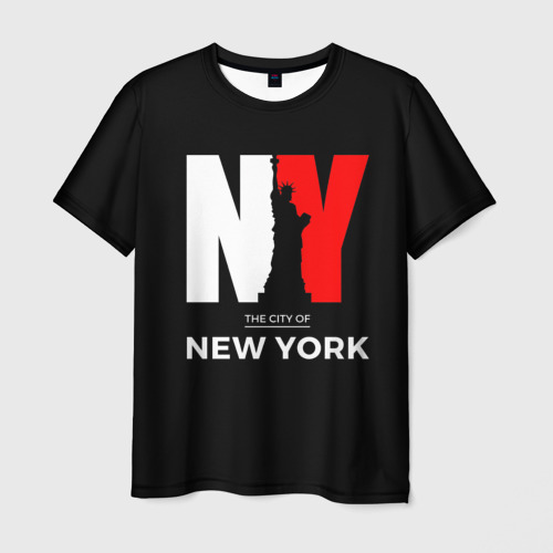Мужская футболка с принтом New York city USA, вид спереди №1