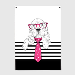 Кокер спаниель в розовых очках – Постер с принтом купить