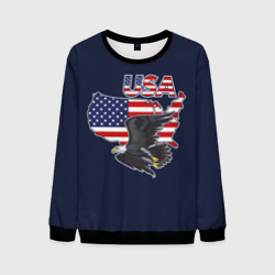 Мужской свитшот 3D USA - flag and eagle