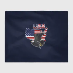Плед 3D USA - flag and eagle