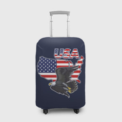 Чехол для чемодана 3D USA - flag and eagle