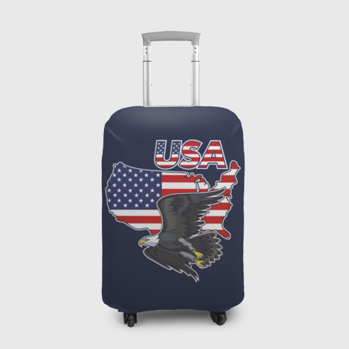 Чехол для чемодана 3D USA - flag and eagle, цвет 3D печать