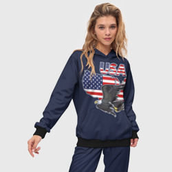 Женский костюм с толстовкой 3D USA - flag and eagle - фото 2