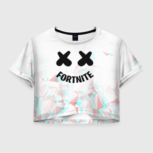 Женская футболка Crop-top 3D FORTNITE x MARSHMELLO, цвет 3D печать