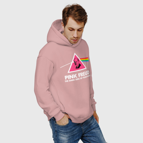 Мужское худи Oversize хлопок Pink Freud, цвет пыльно-розовый - фото 7