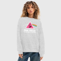 Женский свитшот oversize без начеса хлопок Pink Freud - фото 2