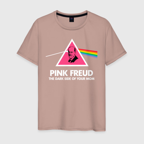 Мужская футболка хлопок Pink Freud, цвет пыльно-розовый