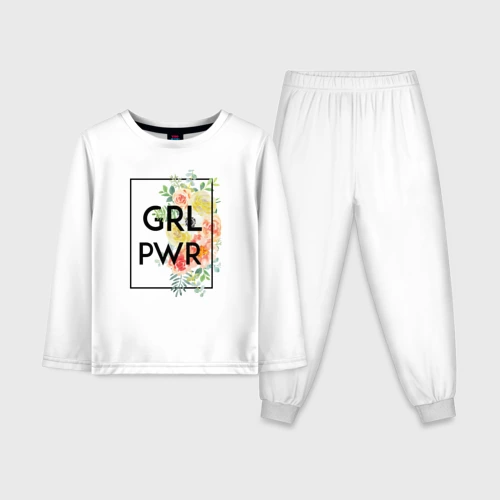 Детская пижама с лонгсливом хлопок GRL PWR