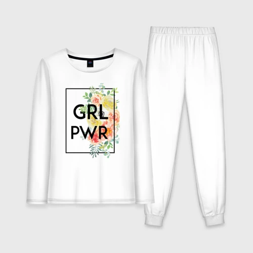 Женская пижама с лонгсливом хлопок GRL PWR
