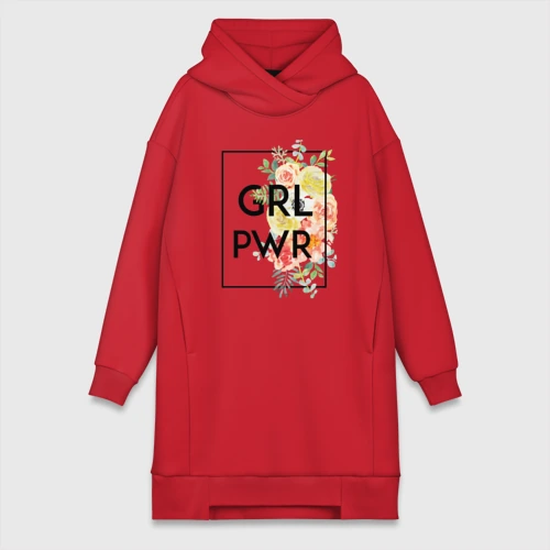 Платье-худи хлопок GRL PWR