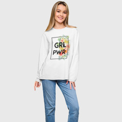 Женский лонгслив oversize хлопок GRL PWR - фото 2