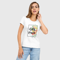 Женская футболка хлопок Slim GRL PWR - фото 2
