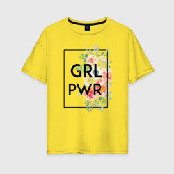 Женская футболка хлопок Oversize GRL PWR