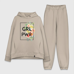 Женский костюм хлопок Oversize GRL PWR